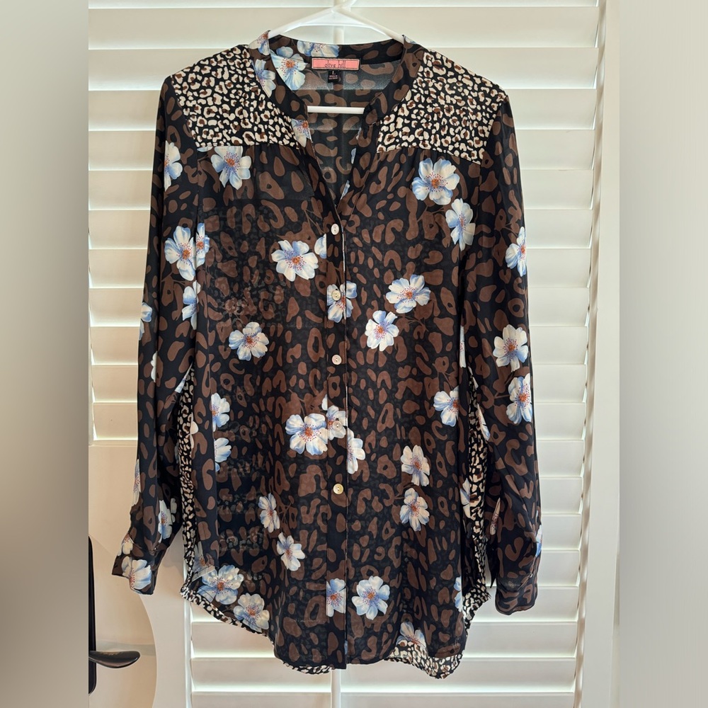 Beautiful Olive Hill tunic, black/brown, Large
